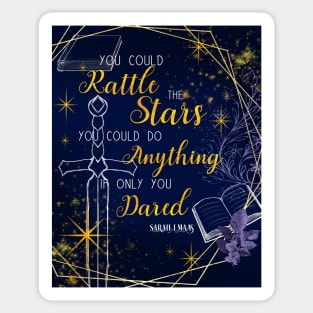 You could rattle the stars in navy and gold Sticker